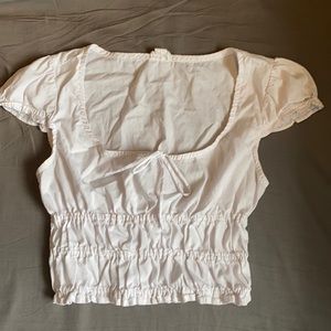 Garage white cotton crop top blouse. Size S